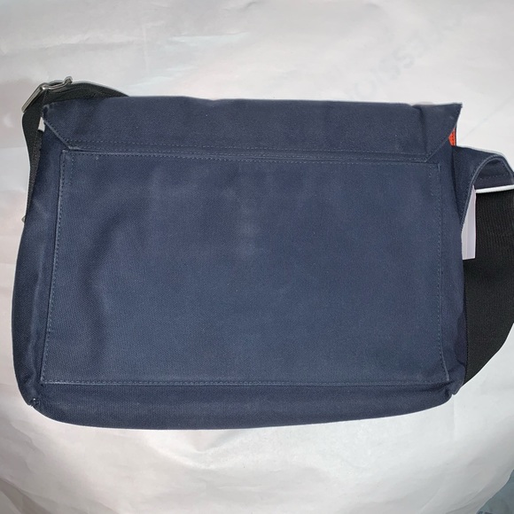 auth JACK SPADE navy canvas CROSSBODY messenger - Picture 3 of 10